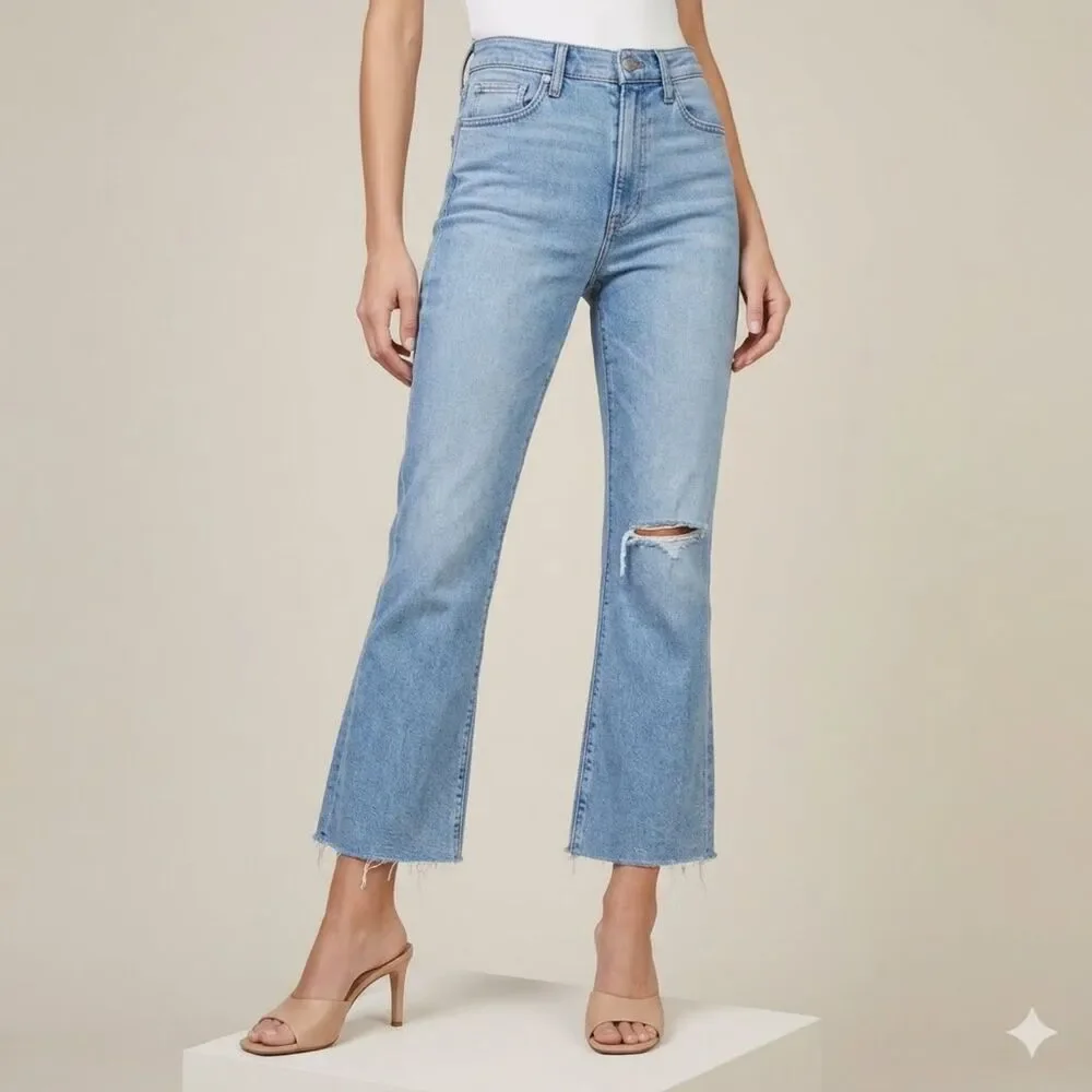 rag & bone | Casey High Rise Ankle Flare Jeans Distressed Light Wash Grunge 27